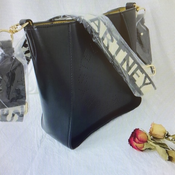 Stella McCartney Logo Crossbody Bag Black - Picture 3 of 11